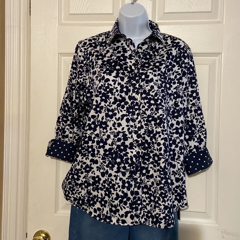 Chaps Women’s 3/4 Sleeve Shirt Blouse Size Large